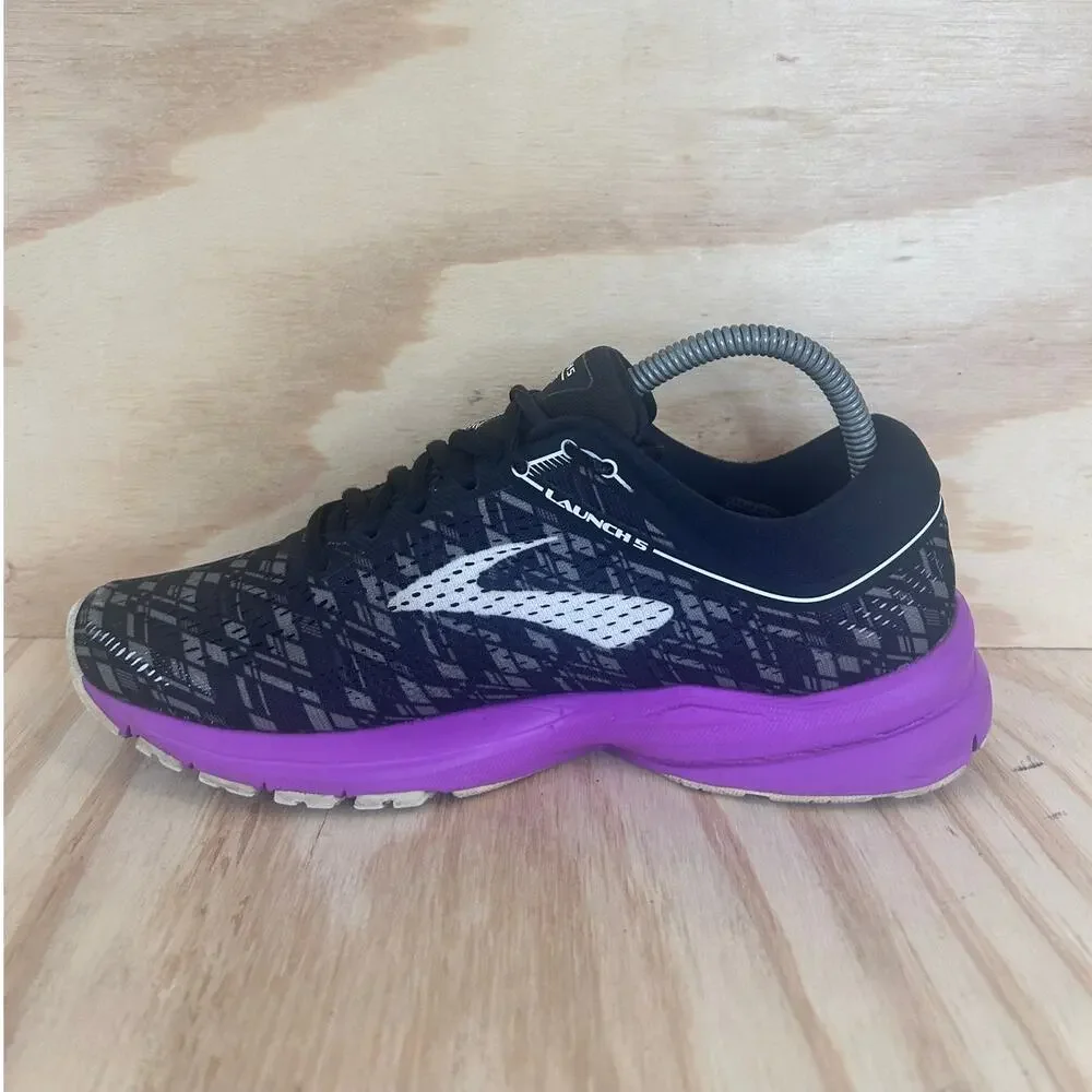 Brooks - Launch 5 - Running Shoes - Black/Purple - Women's - 9 - 1202661B090